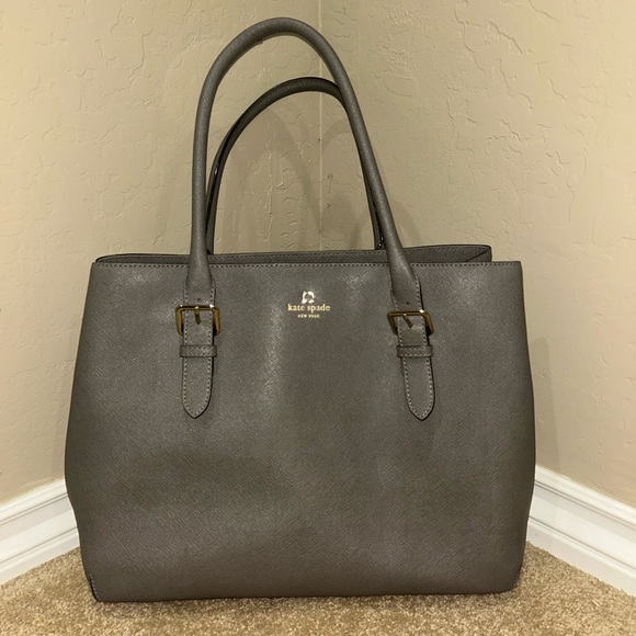 Kate Spade large grey leather tote - Picture 2 of 8